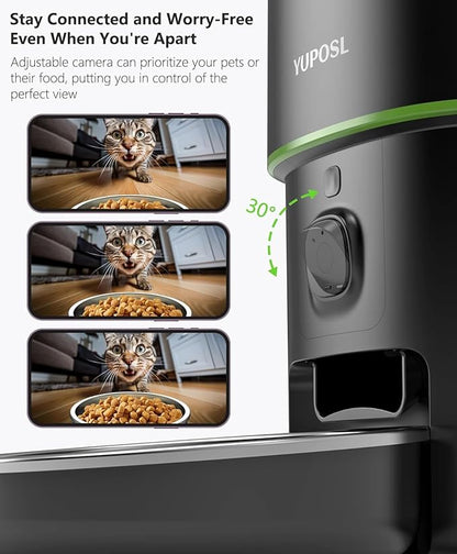 Automatic Cat Feeder with Camera - 5G WiFi Auto Cat Food Dispenser