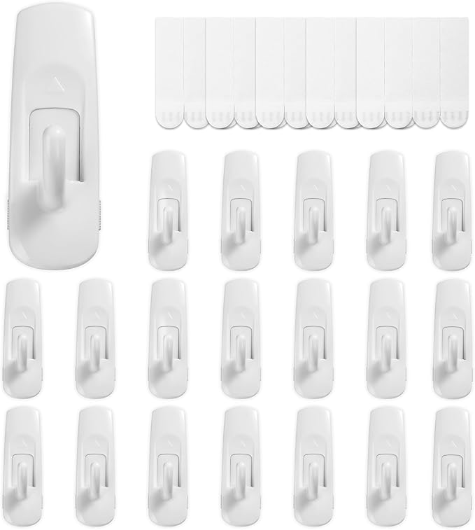 20 Large Hooks+28 Removable Strips, Heavy Duty
