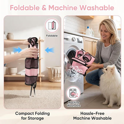 Pet Grooming Hammock with Stand, Foldable for Small Dogs & Cats