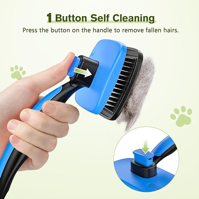 Pecute Self-Cleaning Slicker Brush for Dogs, Cats, Lightweight Dog Brush for Shedding Massaging Grooming, Cat Brush Gently Removes Loose Fur Undercoat for Small Dogs Cats Rabbits of All Hair Types