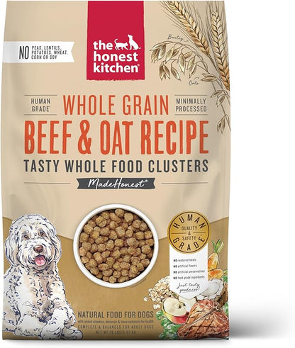 The Honest Kitchen Human Grade Whole Food Clusters Dry Dog Food - Whole Grain Beef & Oats, 20 Pound Bag