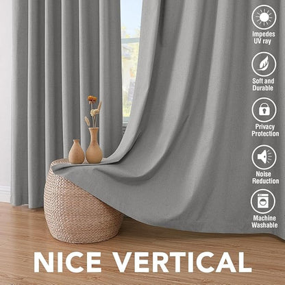 H.VERSAILTEX Linen Curtains 100% Blackout Curtains