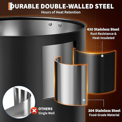 120 Cup Commercial Coffee Urn - 18L/4.8Gal Stainless Steel Electric Coffee Maker