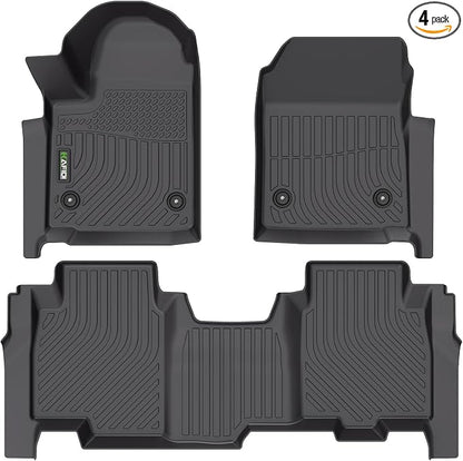 Floor Mats Custom for Chevrolet Silverado EV 2024-2026 (Only for RST Models) All Weather Protection TPE Heavy Duty Automotive Floor Liners Front& 2nd Row Full Set Accessories, Black