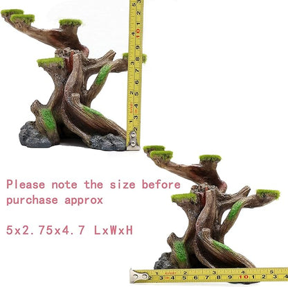relaqcc Reptile Decor Aquarium Decorations Artificial Moss Resin Fish Tank Rocks Simulation Hollow Tree Leopard Gecko Trunk Accessories Aquarium View(Small)