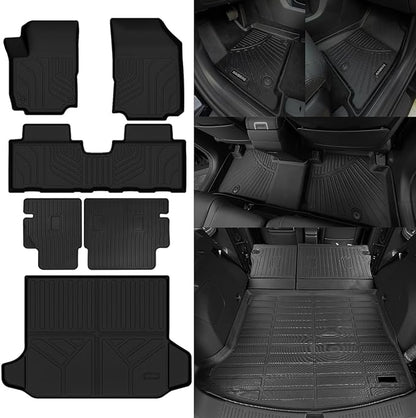 All Weather Floor Mats for 2018-2024 Chevy Equinox/GMC Terrain Trunk Mat Cargo Mat Back Seat Cover Protector for Chevrolet Equinox Accessories (Floor Liner+Trunk Mat+Backrest Mats)
