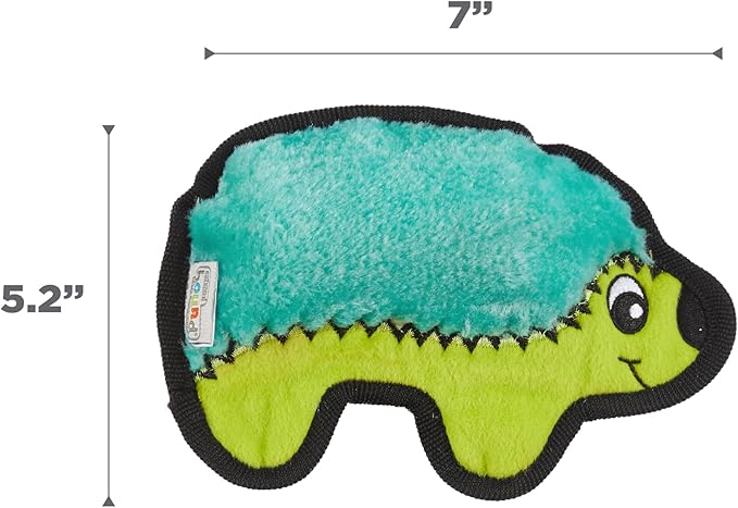 Outward Hound Durablez Minis Stuffing-Free Squeaky Plush Dog Toy for Puppies & Small Dogs - Interactive, Soft Yet Tough, No Mess, Jumbo Squeaker, Long-Lasting Play, Hedgehog