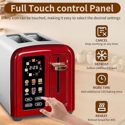 SEEDEEM Toaster 2 Slice, Full Touch Control Stainless Toaster, LCD Display