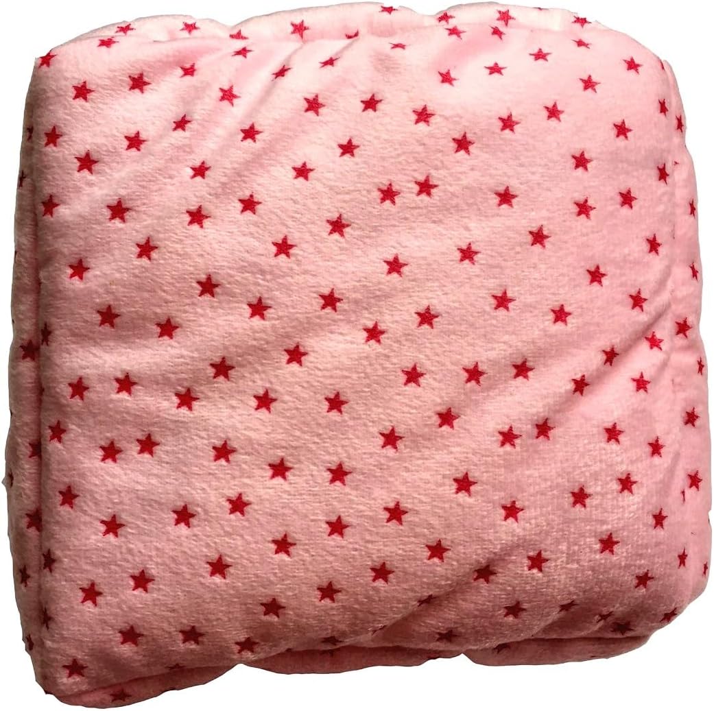 WOWOWMEOW Guinea Pig Cave Bed Small Animals Warm Cage Hanging Bed for Rat, Chinchilla, Hedgehog, Rabbit (M, Star-Pink)