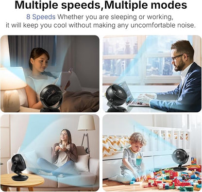 SIGBOT Fan for Bedroom with Remote, Ultra Quiet Desk Fans, with 3 Modes