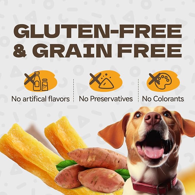 Sweet Potato Dog Treats, Healthy Natural Training Treats for Dog Snacks Low Fat Soft Chews for Small Medium Large Breed 10.54oz