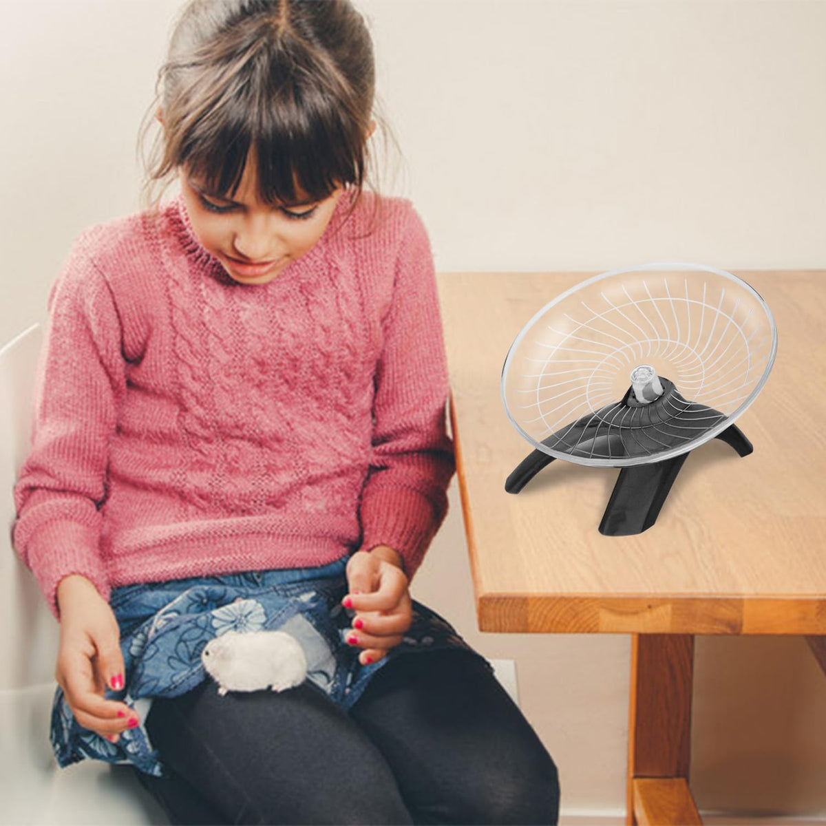 Hamster Wheel Silent Hamster Exercise Wheel Running Spinner Hamster Flying Saucer for Hamsters Gerbils Mice and Other Small Pets (Black)