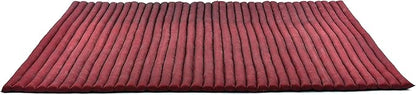 Leewadee - Foldable Floor Mattress - Japanese Roll Up Futon -Trifold Tatami Mat- Guest Floor Bed - Camping Mattress - Thai Massage Mat, Kapok Filled, 75 x 57 inches, Red