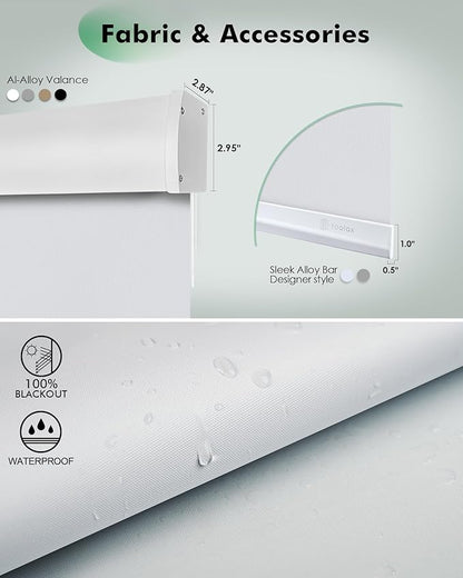 Yoolax Motorized Blinds with Remote, Automatic Roller Shades Cordless Electric