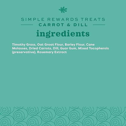 Oxbow Simple Rewards Baked Carrot & Dill Treats, Rabbit & Guinea Pig Treats Made with Timothy Hay, Healthy Guinea Pig, Hamster & Bunny Snack, Timothy for Rabbit, Made in USA, 3 oz Bag