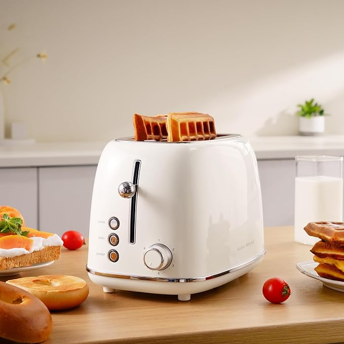 Roter Mond 2 Slice Toaster Retro Stainless Steel