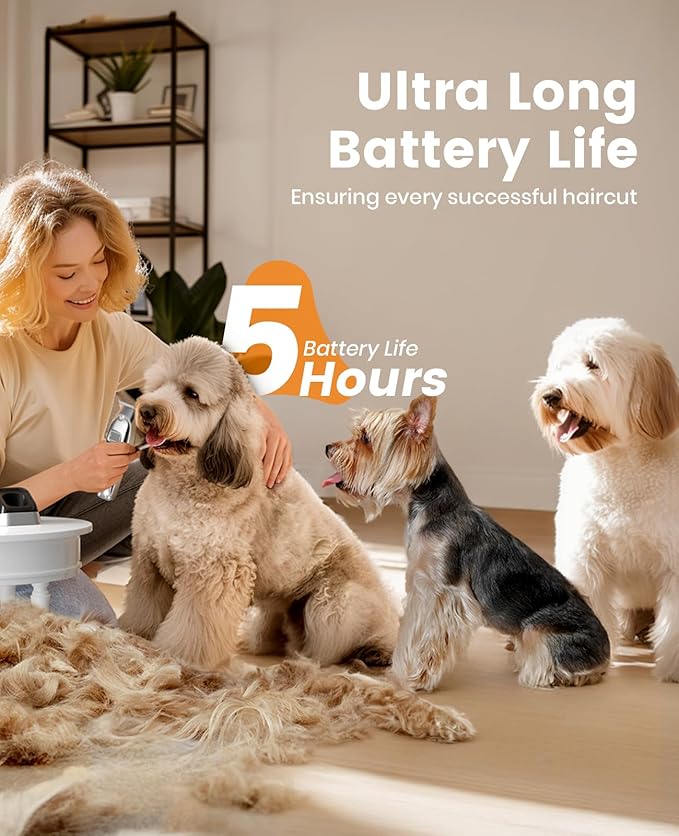 oneisall Dog Grooming Clippers for Thick Heavy Coats, Low Noise Cordless Dog