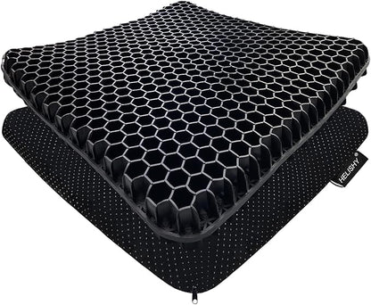Gel Seat Cushion for Long Sitting Pressure Relief - Non-Slip Gel Chair Cushions for Back, Sciatica, Tailbone Pain Relief - Seat Cushion for Office Desk Chair, Car Seat – Wheelchair Cushions