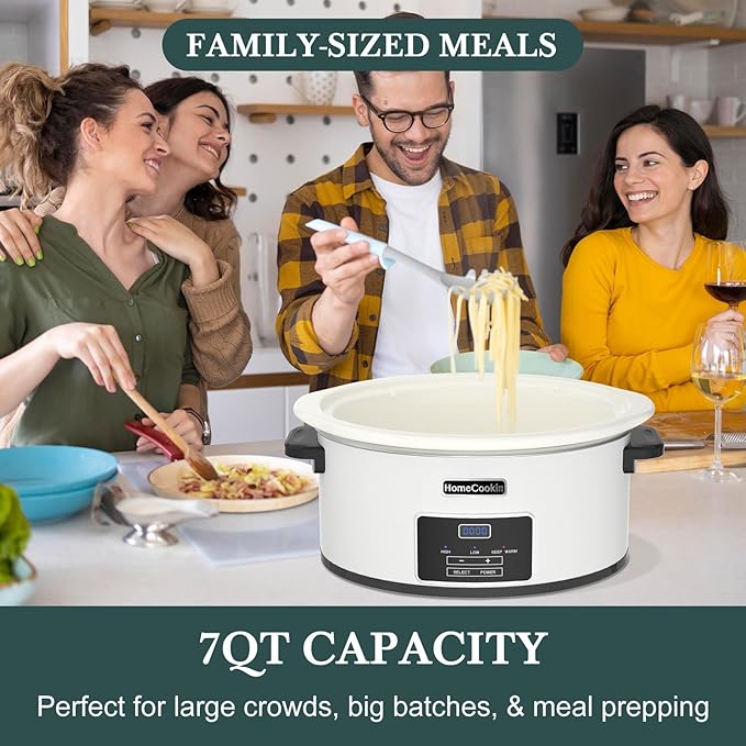 HOMECOOKIN 7-Quart Programmable Slow Cooker