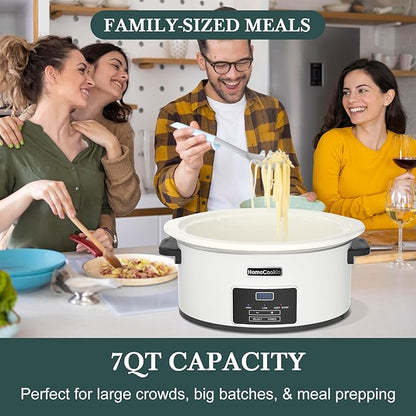 HOMECOOKIN 7-Quart Programmable Slow Cooker