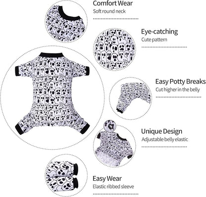 CuteBone Small Dogs Outfit Soft Puppy Onesies Pjs Halloween Dog Pajamas Pet Coat Cat Apparel Comfy Doggie Jumpsuit Bodysuit for All Seasons P300L
