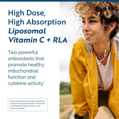 Researched Nutritionals C-RLA - Liposomal Vitamin C with R Lipoic Acid to Support Detox - Vegan & Soy-Free Vitamin C Liquid, Peppermint Flavor (10 Fl Oz)