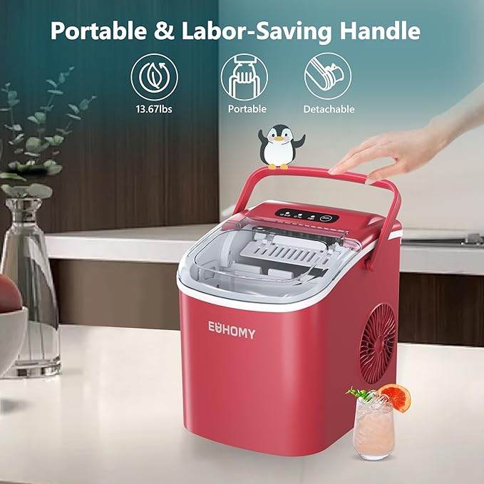EUHOMY Countertop Ice Maker Machine