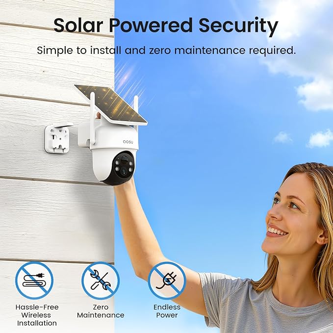 aosu Security Cameras Outdoor Wireless, 4 Cam-Kit, No Subscription,