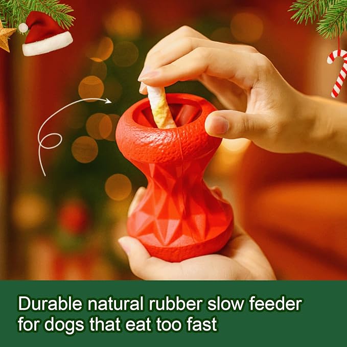 Dog Toys for Large Dogs – Durable Rubber Chew Toy for Aggressive Chewers,Interactive Treat Dispensing Puzzle Ball,Enrichment Dog Toy for Mental Stimulation,Slow Feeder & Boredom Relief,Bacon Gift