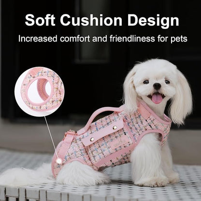 Wakytu Dog Lift Harness Dog Carrier Sling for Small Dogs & Cats,M | stylish puppy sling carrier with handle & pocket,adjustable leash,walking & travel