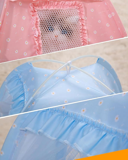 Cat Princess Bed Tent House - Kitty Cute Beds Indoor,Small Dog House Indoor/Outdoor Cave Nest Bed Small Dog Tent for Cat,Puppy Tents (15.7"x15.7"x14.5"/Blue)