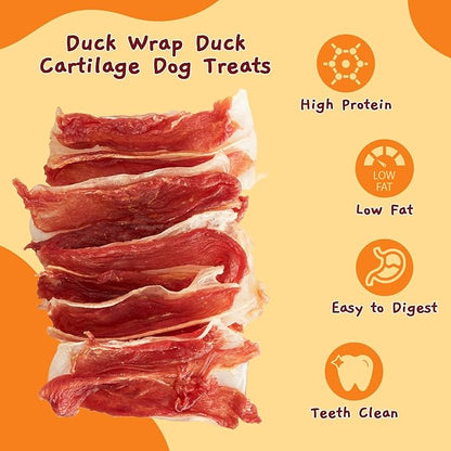 Jungle Calling Duck Wrapped Bones Dog Treats, Made with Real Meat & Cartilage, Rawhide Free Dogs Snacks,Healthy, Easily Digestible, and High Protein Chews Bone Treat