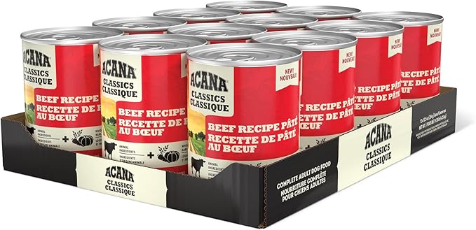 ACANA Classics Pate Wet Dog Food Beef Recipe 12.5oz Cans (12 Count)