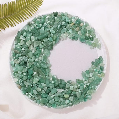 Green Aventurine Healing Crystal Chips Bulk Gemstones Sets Tumbled Crushed Stones Crushed Crystals Natural Rocks for Fountain Rocks Decoration Reiki Energy Balancing Meditation Aquarium Gravel 0.44lb