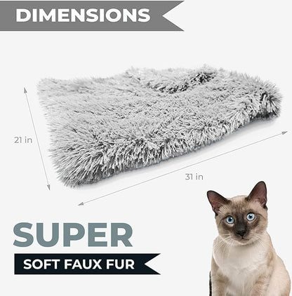 Whiskers & Friends Cat Bed, Cat Beds for Indoor Cats Washable, Orthopedic Soft Fluffy Round Calming Pet Bed for Small to Large Kitty Kittens & Dogs, Small Dog Beds & Furniture - with Blanket