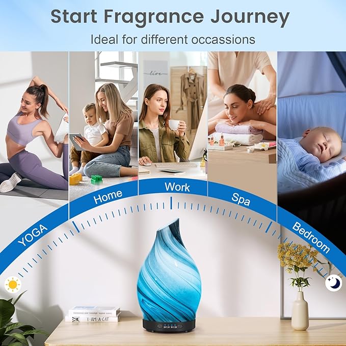 Essential Oil Diffuser, 120ML Glass Aromatherapy Diffuser