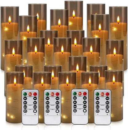 24 Pack Flameless LED Pillar Candles