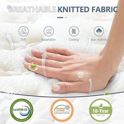 Full Size Mattress, 12 Inch Hybrid Full Mattress in a Box, Gel Memory Foam and Pocket Coils Innerpring Mattresses, Cooler Sleep with Pressure Relief and Support, 54"*75"*12"