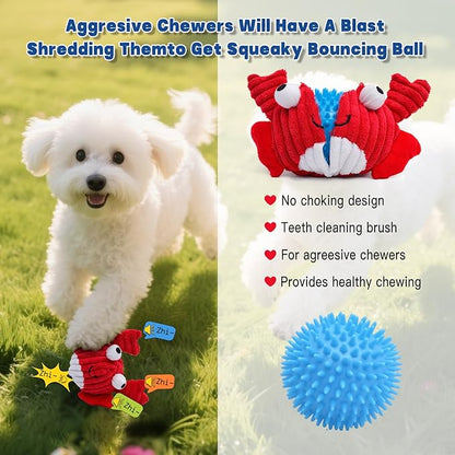 Dog Toys for Aggressive Chewers,Squeaky Dog Toys to Keep Them Busy,No Stuffing Interactive Dog Chew Toys,Suitable for Medium,Large and Small Dog(Blue Whale)