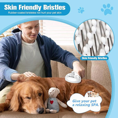 Steam Brush for Cats,4 in 1 Cat Steam Brush,Self-Cleaning Slicker Brushes for Dogs,Pet Spary Hair Removal Comb for Grooming Massage,Recharegable Cat Dog Hair Remover for Long&Short Haired Dogs White