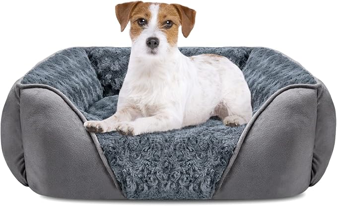 Dog Bed Medium Size Dog, Orthopedic Warming Soft Calming Sleeping Puppy Bed Durable Pet Bed with Anti-Slip Bottom