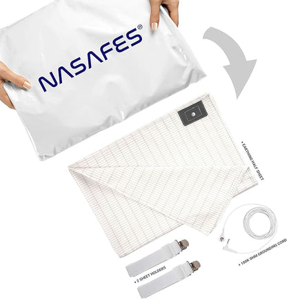 Earthing Half Sheet, Grounding Sheets for Earthing, Earthing Mat, Grounding Kit | Including Grounding Cord & 2 Suspenders | Earthing Sheet, Grounding Mat Earthing