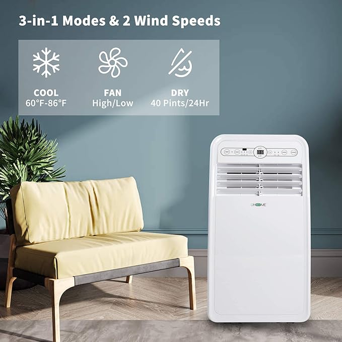 Uhome Portable Air Conditioner, 8000 BTU Compact AC Unit