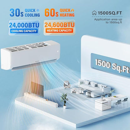 ROVSUN 24000 BTU Wifi Enabled Mini Split Air Conditioner & Heater