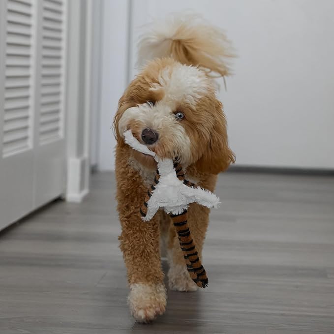 SPOT Skinneeez Jungle Cat 14 Inch Stuffing-Free Plush Squeaky Dog Toy – Soft Interactive Chew Toy for Small and Medium Dogs – Mess-Free Play for Light & Moderate Chewers