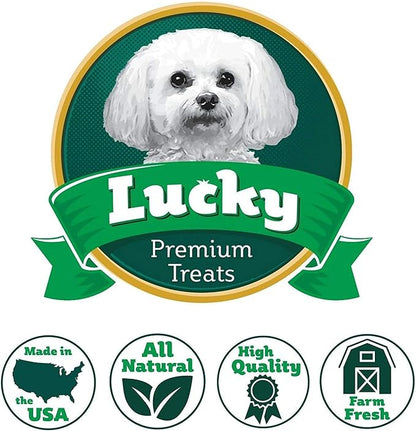 Lucky Premium Treats Lucky Shorty Slims - Carrot and Chicken Jerky Dog Treats, Crunchy Dog Chew Sticks with Real Chicken and Carrot for Small to Large Dogs (7 Count)