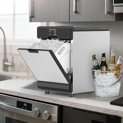 Nugget Ice Maker Countertop 40 LBS/Day, 10 LBS ice Bin, Soft Chewable Pellet