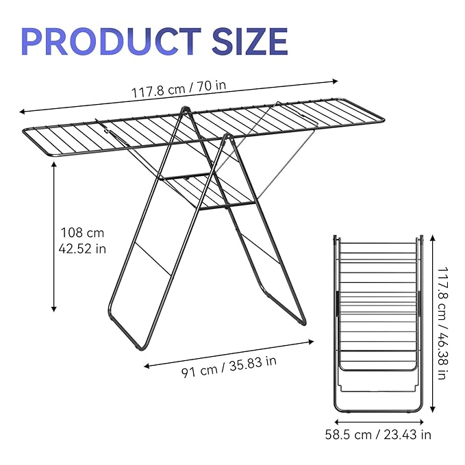 APEXCHASER Clothes Drying Rack, Foldable Oversized Drying Rack Clothing