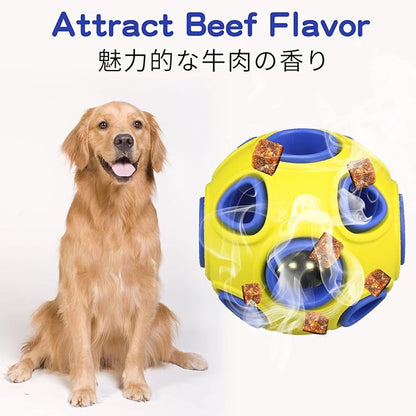 SCHITEC Dog Balls with Bell Sound, [2 Pack] Rubber Bouncy Fetch Ball for Medium Large Dogs, 3” Interactive Pet Chew Toys