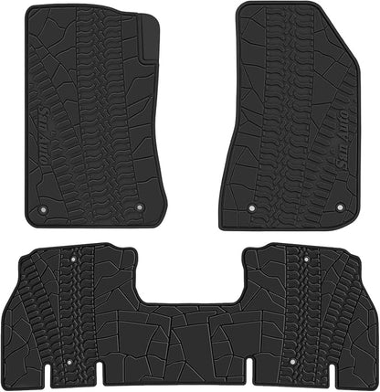 Car Floor Mat for Jeep Wrangler JL 4x4 Door Sahara Rubicon 2018-2025 2026 Custom Fit Full Black Rubber Auto Floor Liner Mat All Weather Heavy Duty - Not Fit 4XE